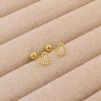 1 Par Pentagrama Ronda Forma De Corazón Estilo Simple Acero Inoxidable 304 Chapados En Oro De 18K Pendientes main image 3