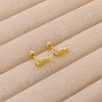 1 Paire Pentacle Rond Forme De Cœur Style Simple Acier Inoxydable 304 Plaqué Or 18K Boucles D'Oreilles main image 4