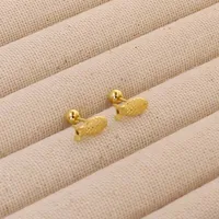1 Pair Pentagram Round Heart Shape Simple Style 304 Stainless Steel 18K Gold Plated Ear Studs sku image 8