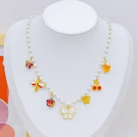 Bee Butterfly Elegant Sweet 304 Stainless Steel Multi Charms Necklace Wholesale main image 4