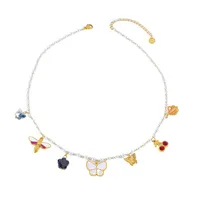 Bee Butterfly Elegant Sweet 304 Stainless Steel Multi Charms Necklace Wholesale main image 6