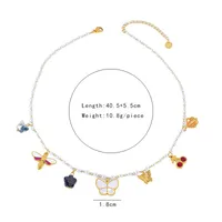 Bee Butterfly Elegant Sweet 304 Stainless Steel Multi Charms Necklace Wholesale main image 2