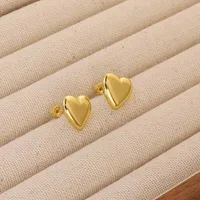 1 Pair Pentagram Round Heart Shape Simple Style 304 Stainless Steel 18K Gold Plated Ear Studs sku image 23