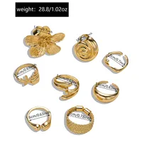 Classical Vintage Style Lady Alloy Letter Rose Women's Open Rings main image 2