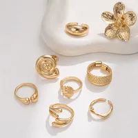 Classical Vintage Style Lady Alloy Letter Rose Women's Open Rings main image 5