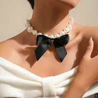 Noeud D'Arc Princesse Mignon Brillant Perles Baroques Collier De Gros main image 4