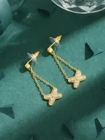 1 Paire Lettre Glamour Luxueux Sucré Le Cuivre Plaqué Or 18K Zircon Incruster Boucles D'Oreilles main image 1