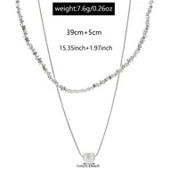 Rond Mignon Femme Brillant Alliage Colliers Double Couche De Gros main image 2