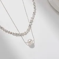 Rond Mignon Femme Brillant Alliage Colliers Double Couche De Gros main image 6