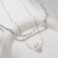 Round Cute Lady Shiny Alloy Double Layer Necklaces Wholesale main image 7