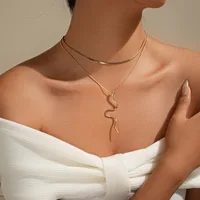 Snake Vintage Style Lady Shiny Alloy Double Layer Necklaces Wholesale main image 1