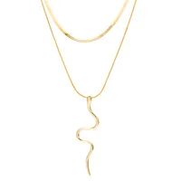 Serpiente Estilo Vintage Señora Brillante Aleación Collares De Doble Capa Venta Al Por Mayor main image 7