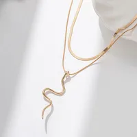 Serpiente Estilo Vintage Señora Brillante Aleación Collares De Doble Capa Venta Al Por Mayor main image 6