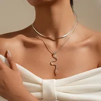 Snake Vintage Style Lady Shiny Alloy Double Layer Necklaces Wholesale main image 4