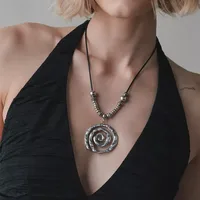 Round Dots Tornado Vintage Style Lady Streetwear Alloy Pendant Necklace Wholesale main image 1
