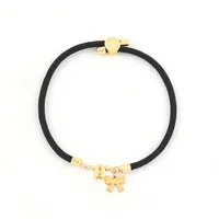Letter Bow Knot Elegant Classic Style 304 Stainless Steel Nylon Copper Bracelets Wholesale sku image 1