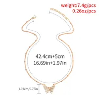 Butterfly Vintage Style Lady Simple Style Alloy Pendant Necklace Wholesale main image 2