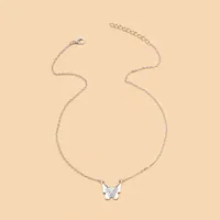 Butterfly Vintage Style Simple Style Shiny Alloy Pendant Necklace Wholesale main image 4