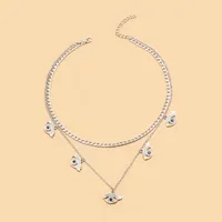 Œil Style Vintage Femme Style Simple Alliage Colliers Double Couche De Gros main image 4