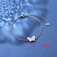 Huella Forma De Corazón Mariposa Lindo Bohemio Estilo Simple Acero Inoxidable 201 Pulsera Al Mayoreo main image 10