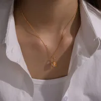 Lock Glam Queen Bridal 304 Stainless Steel Pendant Necklace Lobster Trigger Clasp Closure main image 3