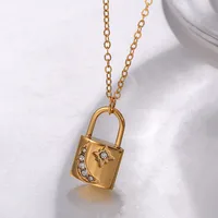 Lock Glam Queen Bridal 304 Stainless Steel Pendant Necklace Lobster Trigger Clasp Closure main image 4