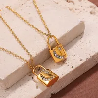 Lock Glam Queen Bridal 304 Stainless Steel Pendant Necklace Lobster Trigger Clasp Closure main image 2