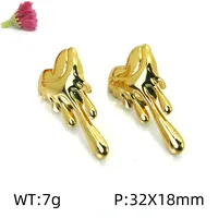 1 Pair Heart Shape Elegant Lady Vacation 304 Stainless Steel 18K Gold Plated Plating Ear Studs sku image 1