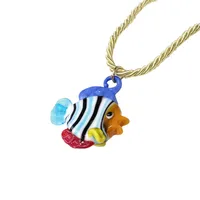 Fish Cute Marine Style Glass Rope Pendant Necklace Wholesale main image 2