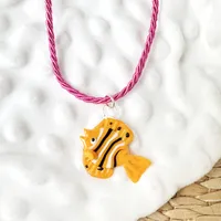 Fish Cute Marine Style Glass Rope Pendant Necklace Wholesale main image 3