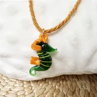 Fish Cute Marine Style Glass Rope Pendant Necklace Wholesale sku image 6
