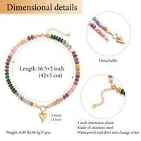 Geometric Heart Shape Elegant 304 Stainless Steel Natural Stone Necklace Wholesale sku image 1