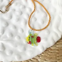 Fish Cute Marine Style Glass Rope Pendant Necklace Wholesale sku image 3