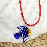 Fish Cute Marine Style Glass Rope Pendant Necklace Wholesale sku image 5