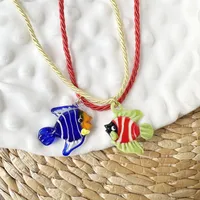 Pez Lindo Estilo Marino Vidrio Soga Collar Colgante Venta Al Por Mayor main image 5