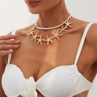 Starfish Elegant Imitation Pearl Alloy Necklace Wholesale main image 6