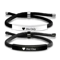 Lettre À La Française Romantique Style Simple Acier Inoxydable 304 Corde Bracelets De Gros main image 4