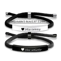 Letter French Style Romantic Simple Style 304 Stainless Steel Rope Bracelets Wholesale main image 2