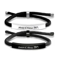 Letter French Style Romantic Simple Style 304 Stainless Steel Rope Bracelets Wholesale main image 5