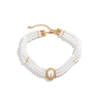 Elegant Imitation Pearl Alloy Turquoise Geometric Rhinestones Women's Jewelry Set sku image 3