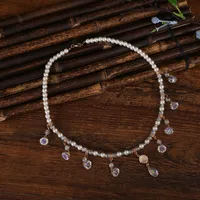 Geometric Water Droplets Elegant Lady Imitation Pearl Alloy Glass Multi Charms Necklace Wholesale main image 3