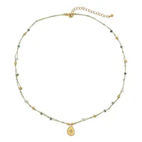 Geometric Water Droplets Elegant Lady 304 Stainless Steel Turquoise Freshwater Pearl Pendant Necklace Wholesale sku image 2