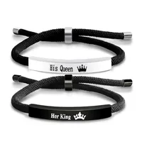 Letter French Style Romantic Simple Style 304 Stainless Steel Rope Bracelets Wholesale sku image 1