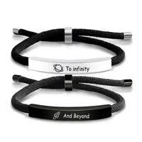 Letter French Style Romantic Simple Style 304 Stainless Steel Rope Bracelets Wholesale sku image 3