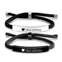 Letter French Style Romantic Simple Style 304 Stainless Steel Rope Bracelets Wholesale sku image 5