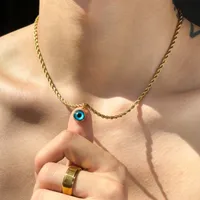 Devil's Eye Classic Style Alloy Titanium Steel Pendant Necklace Wholesale sku image 3