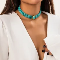 Elegant Imitation Pearl Alloy Turquoise Geometric Rhinestones Women's Jewelry Set sku image 5