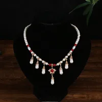 Geometric Water Droplets Elegant Lady Imitation Pearl Alloy Glass Multi Charms Necklace Wholesale main image 4