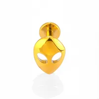 1 Piece Titanium Alloy Casual Sexy Commute Alien Crown Flower Zircon 18K Gold Plated Plating Hollow Out Lip Rings Ear Cartilage Rings & Studs Nose Rings & Studs main image 5
