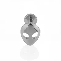 1 Piece Titanium Alloy Casual Sexy Commute Alien Crown Flower Zircon 18K Gold Plated Plating Hollow Out Lip Rings Ear Cartilage Rings & Studs Nose Rings & Studs sku image 2
